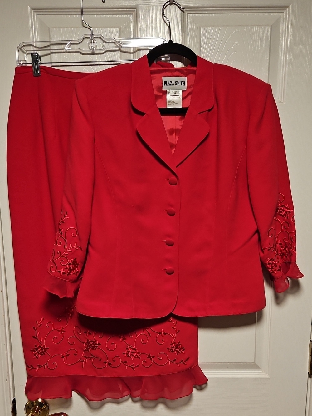 Plaza South Embroidered Skirt Suit